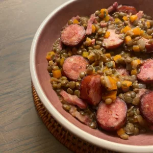 lentilles saucisses grand mere. Recette facile