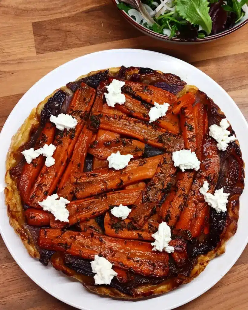 tarte tatin aux carottes et aux oignons recette