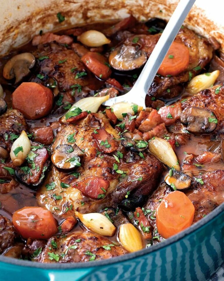 Coq au vin sans alcool