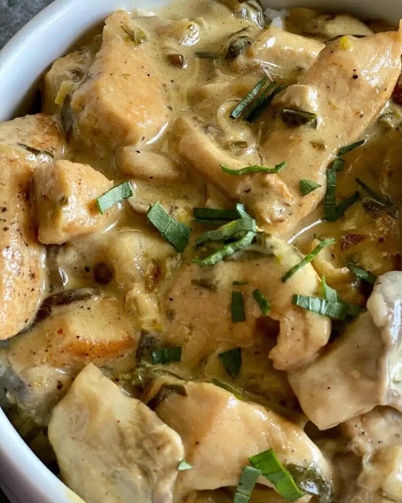 Poulet à l'Estragon sans alcool recette facile