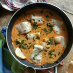 Blanquette de cabillaud à la bisque de homard