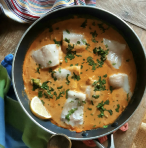 Blanquette de cabillaud à la bisque de homard