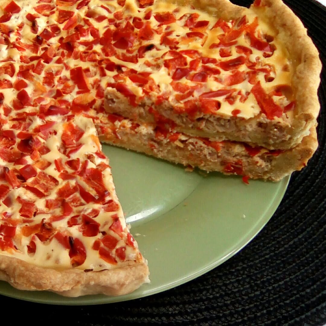 Tarte salée au poivron rouge et thon recette facile