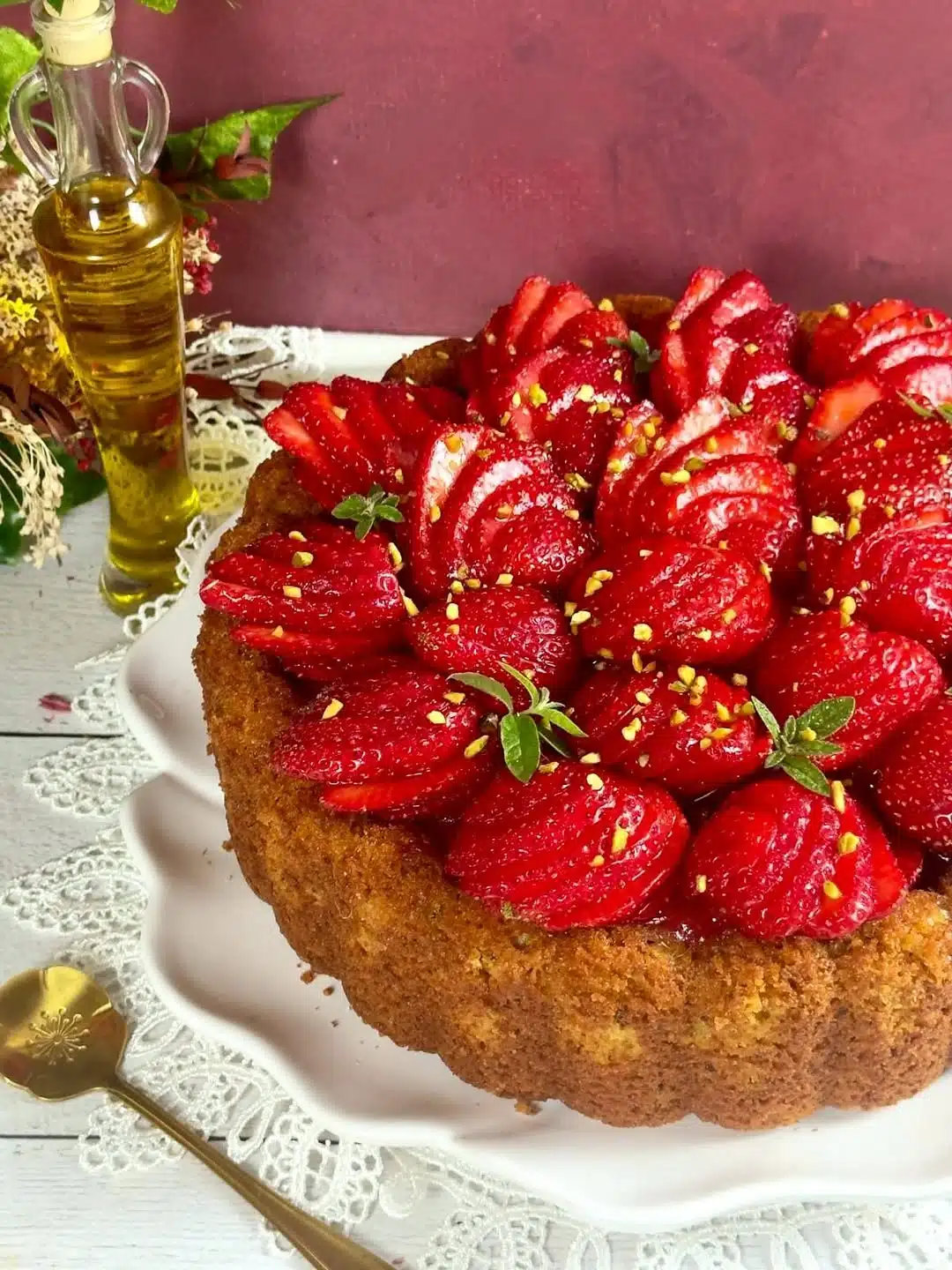 Gâteau fraises et pistaches recette facile