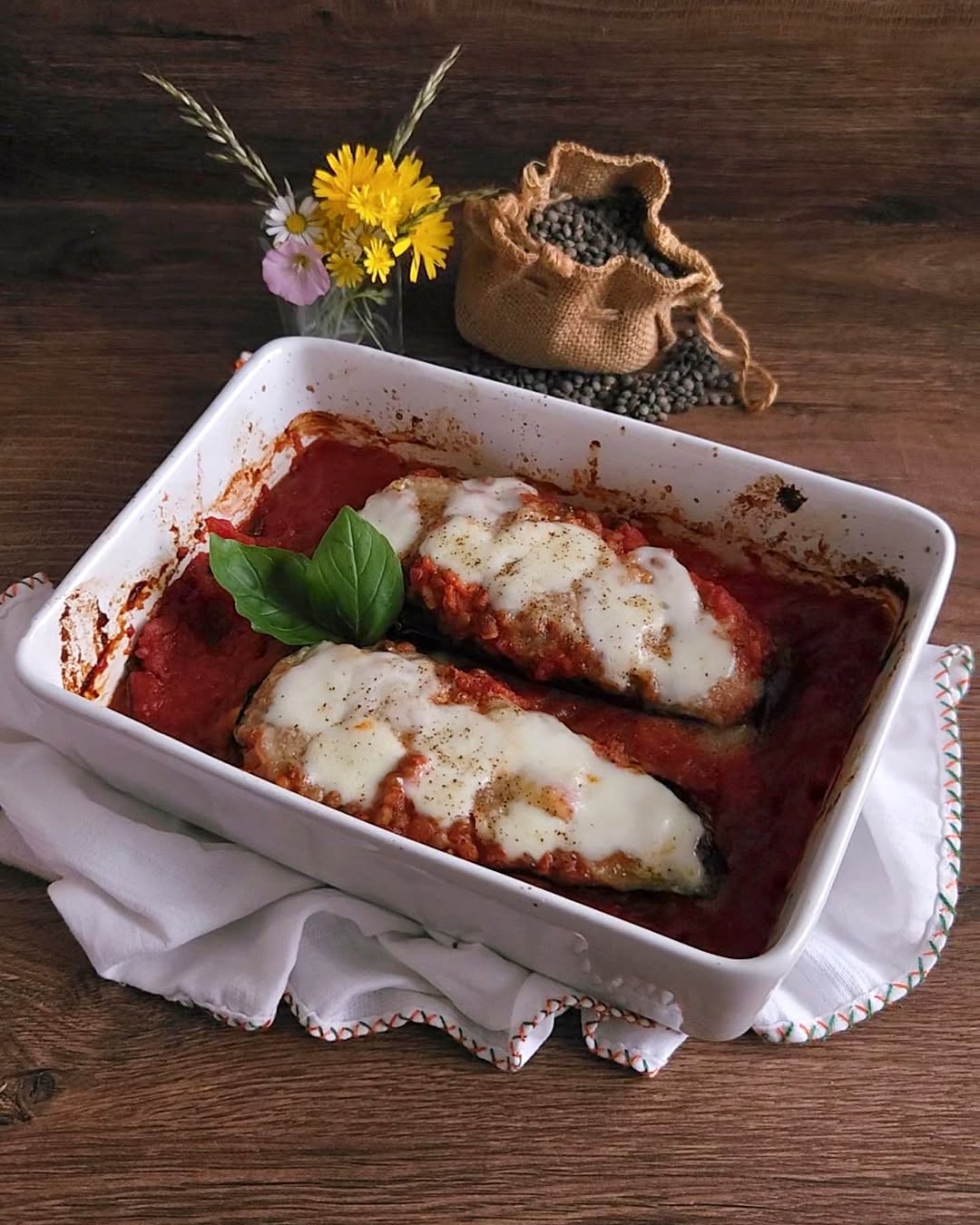 Lasagnes aubergines et lentilles recette facile