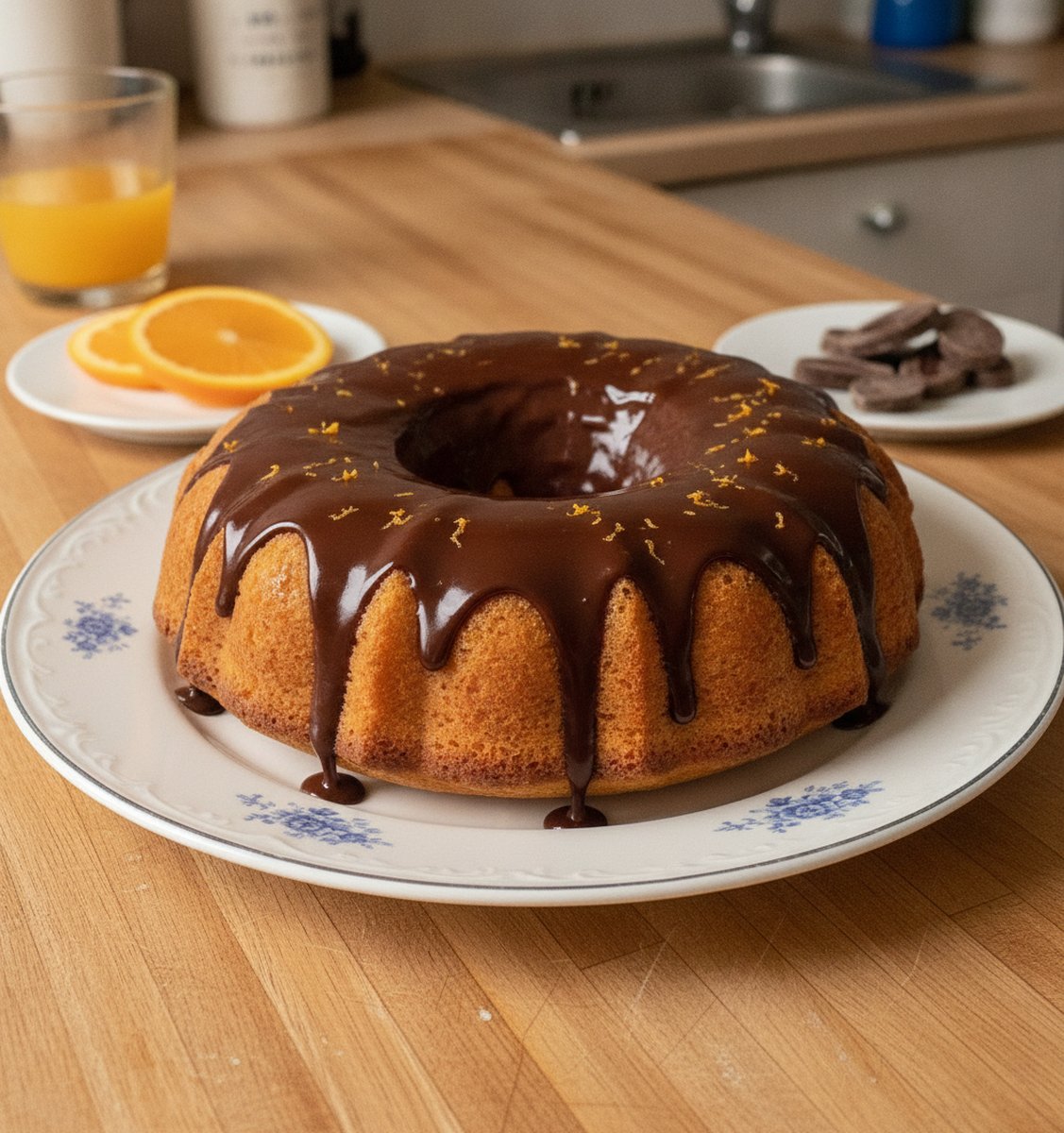 Moelleux à l’orange et nappage chocolat recette facile