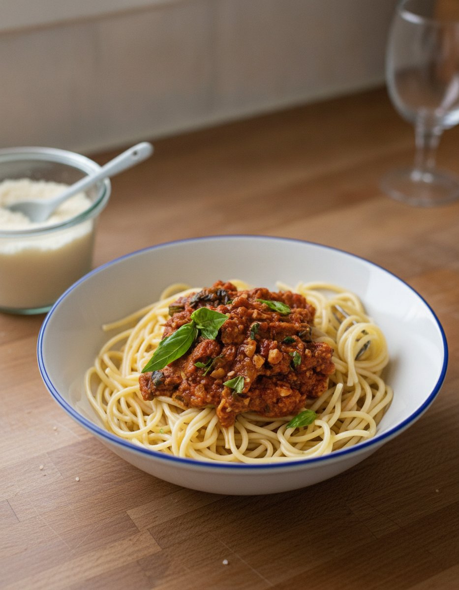 Pâtes bolognaise véganes et sans gluten (facile, rapide) recette facile