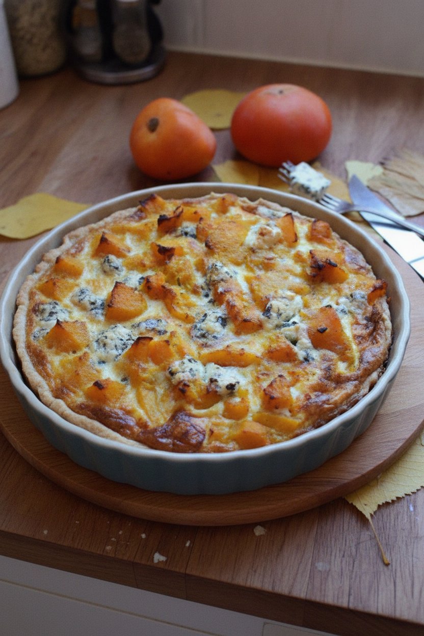 Tarte au Butternut et bleu d’Auvergne recette facile
