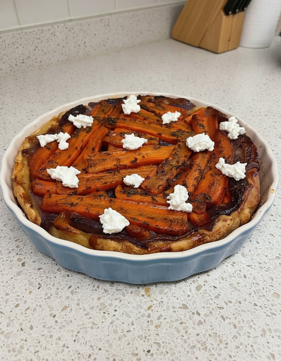 tarte tatin aux carottes et aux oignons recette