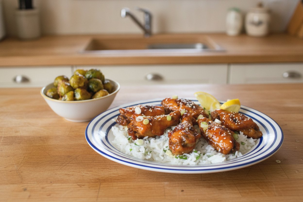 Ailes de poulet caramélisées au miel, soja et gingembre recette facile