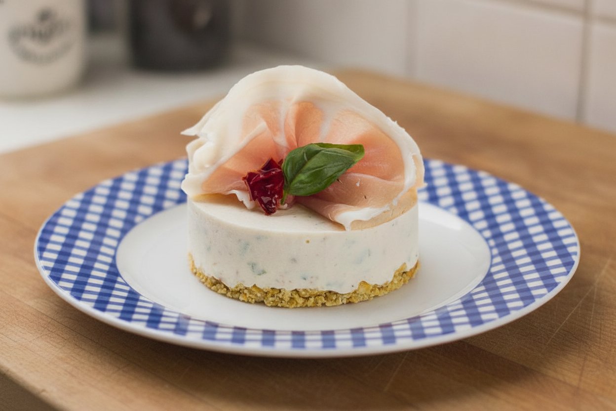Cheesecake salé au St Moret, tomates séchées et basilic recette facile